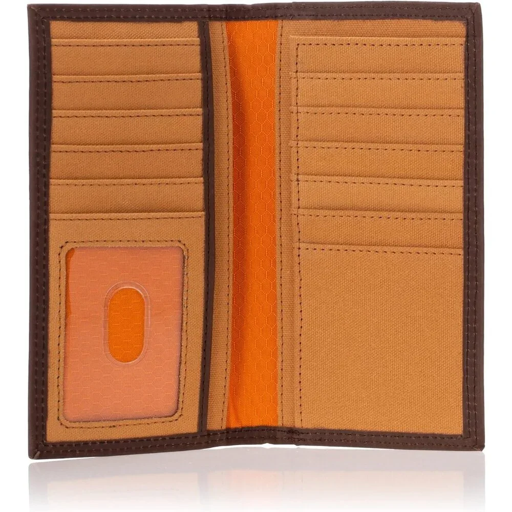 Timberland PRO Men's Leather Long Bifold Rodeo Wallet with RFID